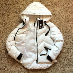 Saint Sinner White Hooded Puffer Jacket 